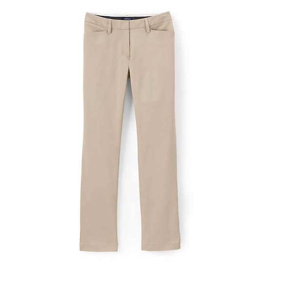 NWT Lands End Women's Slim Ankle Stretch Chino Pants Khaki Size 4 27/28W $55 - Picture 1 of 2